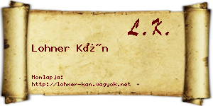 Lohner Kán névjegykártya